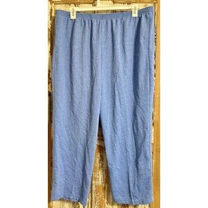 Alfred Dunner Relax & Enjoy Knit Pants - Heather Blue - 2X Proportioned Short